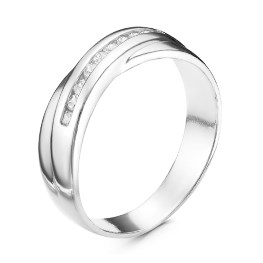 Серебряное кольцо «Звездная дорожка» с фианитами