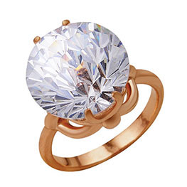 Серебряное кольцо с фианитом и золочением «Сладкий сон»