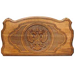 Резные нарды из дерева бука «Герб России»