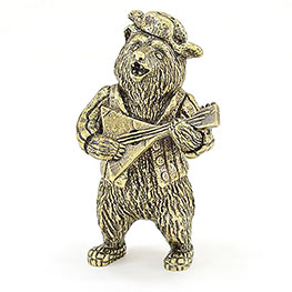 Бронзовая статуэтка «Медведь с балалайкой»
