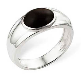 Серебряное кольцо с обсидианом