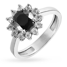 Серебряное кольцо "Lady in black"