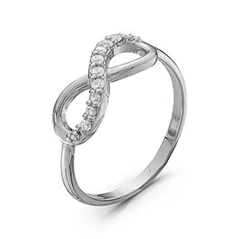 Серебряное кольцо «Бесконечность» с фианитами