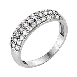 Серебряное кольцо «Блики камней» с фианитами