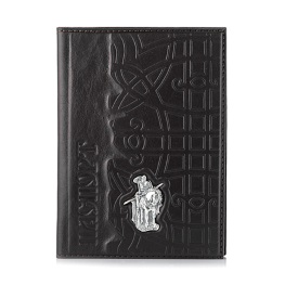 Обложка для паспорта «Илья Муромец» с серебряным декором