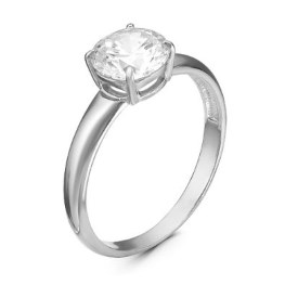 Серебряное кольцо «Идеал» с фианитом