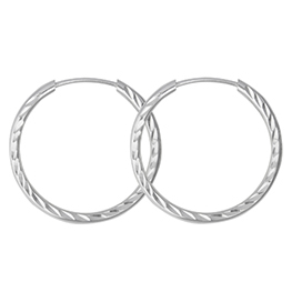 Серебряные серьги-кольца «Тонкий колосок»