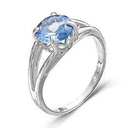 Серебряное кольцо «Мерцание» с голубым фианитом