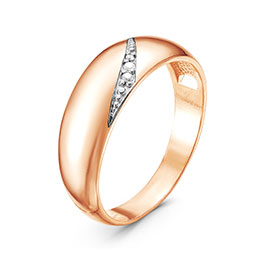 Серебряное кольцо «Обливион» с фианитами и золочением