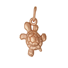 Серебряная подвеска «Маленькая черепашка» с позолотой