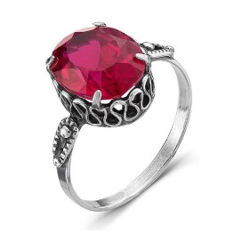 Серебряное кольцо «Искушение» с корундом