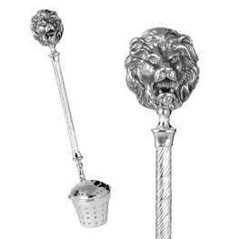 Серебряная ложка для заварки чая «Лев»