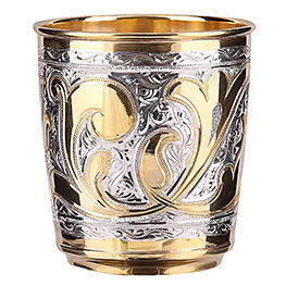 Серебряный стакан  с позолотой "Золотой Вавилон"
