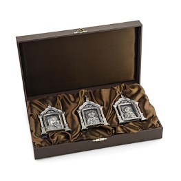 Подарочный набор из трех серебряных икон