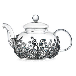 Чайник серебряный «Незабудки»