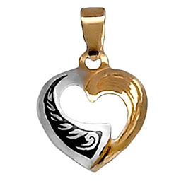 Серебряная подвеска с позолотой "Сердце"