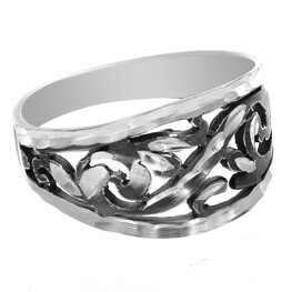 Серебряное кольцо «Резной сад»
