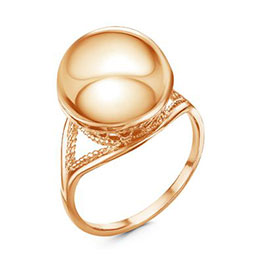 Серебряное кольцо «Сфера» с золочением