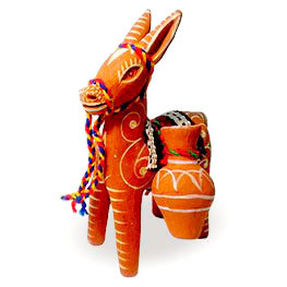 Статуэтка «Ослик с кувшинами» балхарская керамика