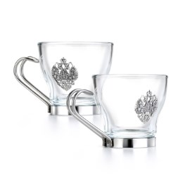 Чашки для кофе «Империя» c серебряным декором