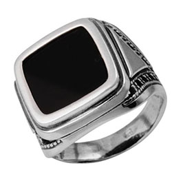 Серебряное кольцо-печатка «Тор»