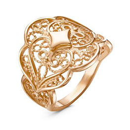 Серебряное кольцо «Констанция» с золочением