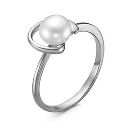 Серебряное кольцо «Морское» с жемчугом
