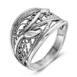 Кольцо из серебра «Веточка» без вставок