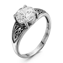 Серебряное кольцо с фианитом «Грация»