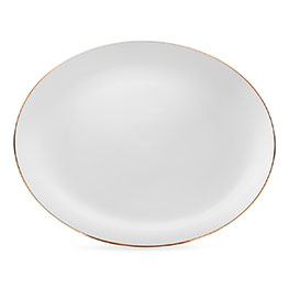 Фарфоровая тарелка плоская малая  "Золотая лента" форма Восточная