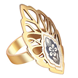 Серебряное кольцо "Ажурный лист"