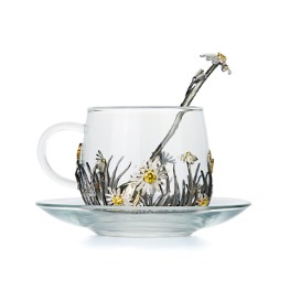 Хрустальная чашка «Ромашка» с серебряным декором