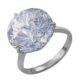 Серебряное кольцо с фианитом «Холодное сердце»