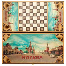 Деревянные нарды и шашки «Москва»