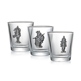 Водочные стопки «Три богатыря» c серебряным декором