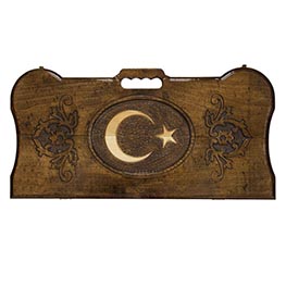 Резные нарды с ручкой «Герб Турции»