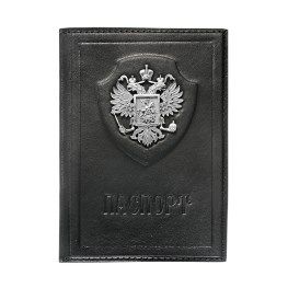 Обложка для паспорта «Держава» с декором из серебра