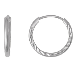 Серебряные серьги-кольца «Элегантное плетение»