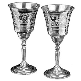 Серебряные винные бокалы «Капри» (пара)