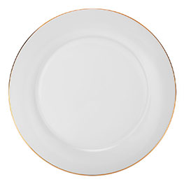 Фарфоровая тарелка круглая "Золотая лента" форма Восточная