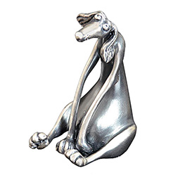Серебряная фигурка «Собачка мечтает»