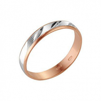 Серебряное обручальное кольцо «Половинка» с золочением