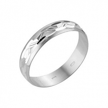 Серебряное кольцо «Лед» с узором из алмазной грани
