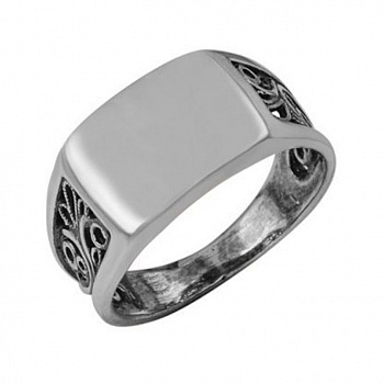 Серебряное кольцо-печатка для мужчин «Классика»