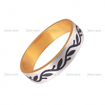 Серебряное кольцо «Веточки»