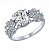 Серебряное кольцо с фианитами «Лепестки»