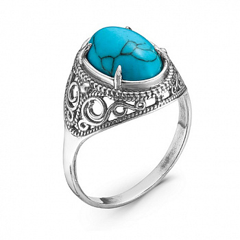 Серебряное кольцо «Небо» с бирюзой