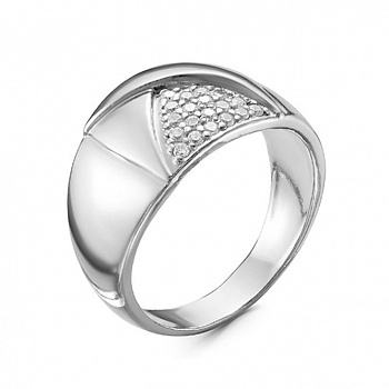 Серебряное кольцо «Круг света» с фианитом