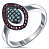 Серебряное кольцо с нано рубином и нано бирюзой