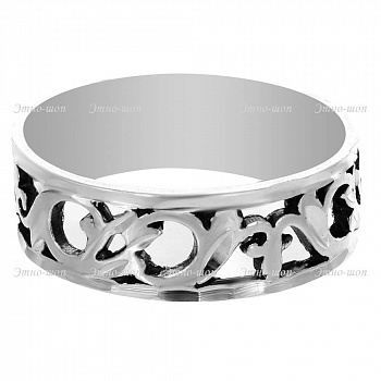 Серебряное кольцо «Чудотворец» резное